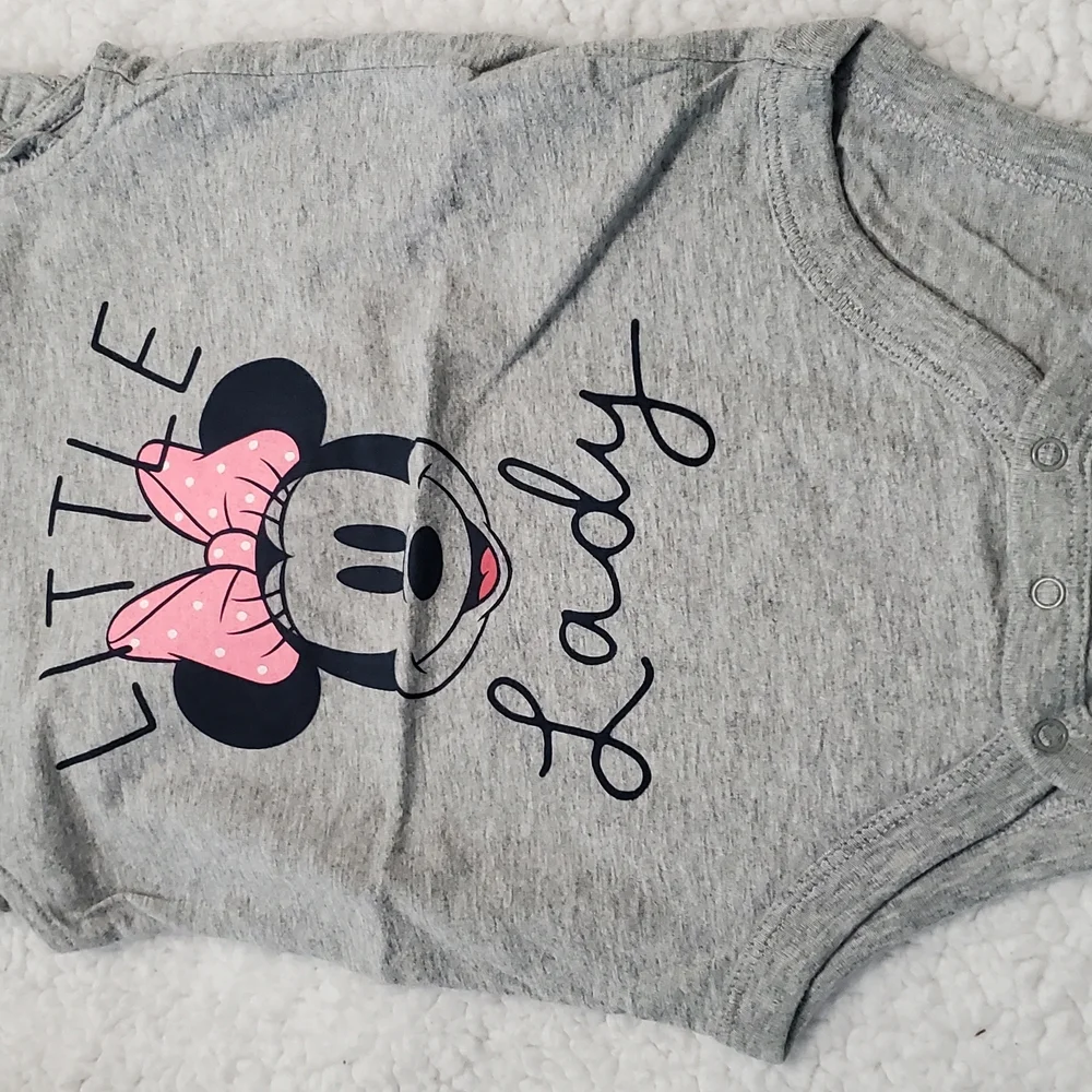 Gap KIDS Disney Minnie Mouse Gray Onesie - Picture 2 of 3